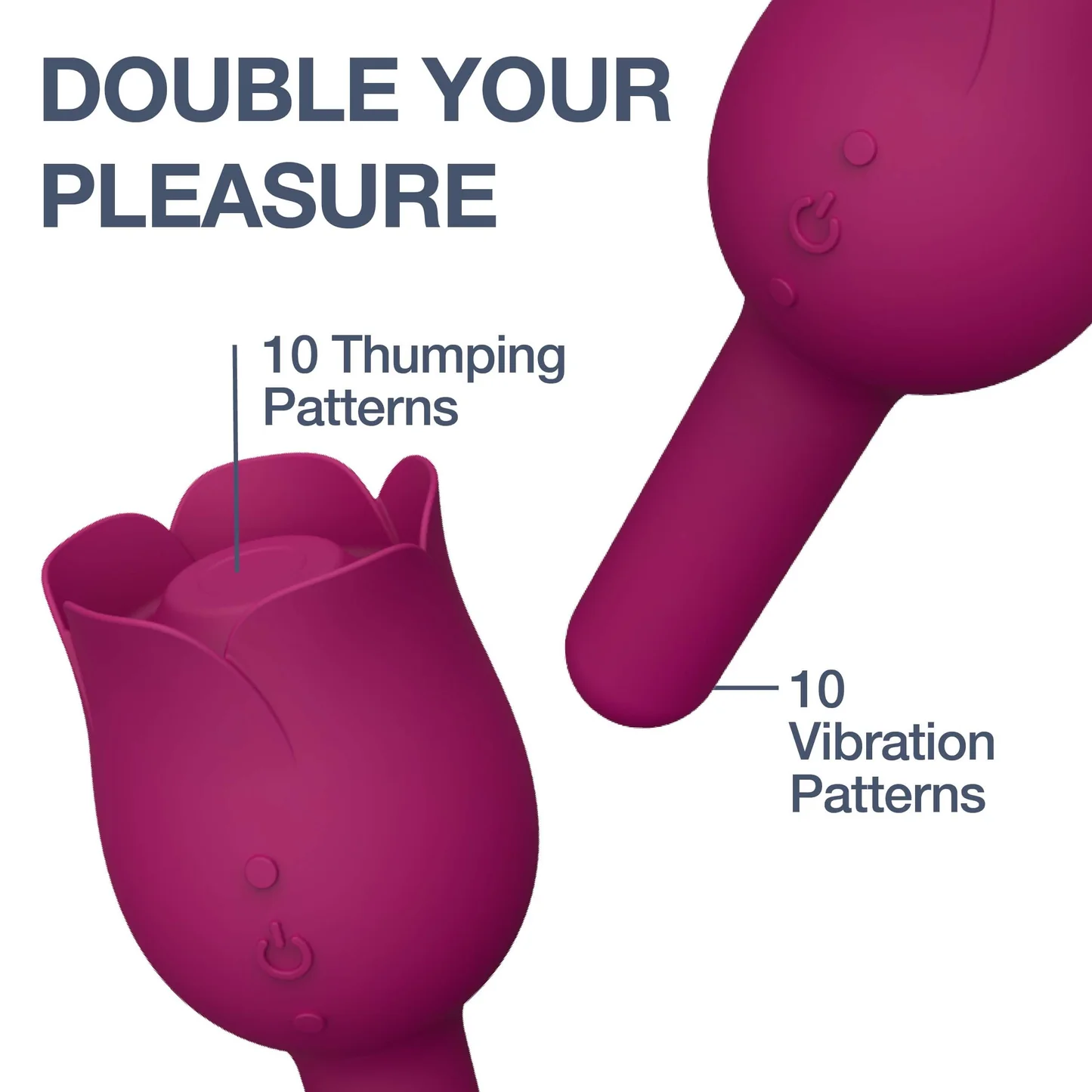 Luxe 2 in 1 Rose Vibrator - ToysCenter.Pk