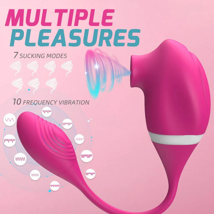 Sucking Vibrator With Vibrating Egg - ToysCenter.Pk