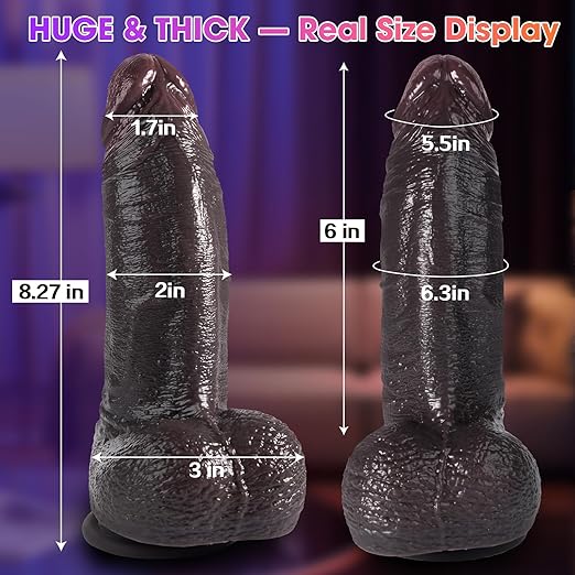 8.3 Thick Black Thrusting Dildo