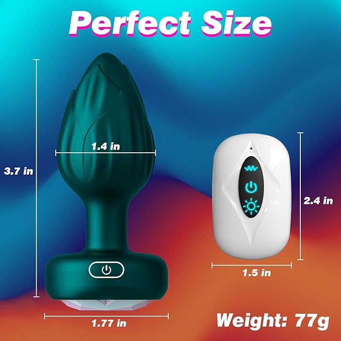 Vibrating Butt Plug LED Colorful Light - ToysCenter.Pk