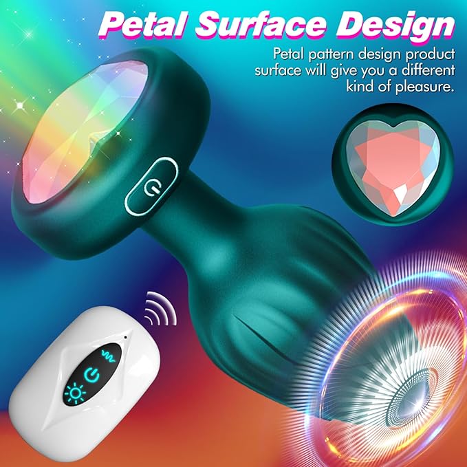 Vibrating Butt Plug LED Colorful Light - ToysCenter.Pk