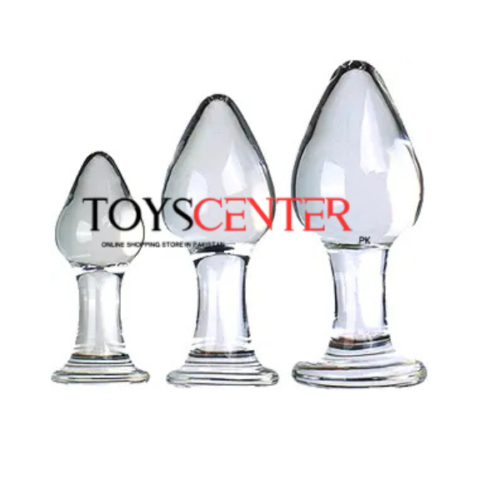 3Pcs Crystal Glass Anal Butt Plug Set