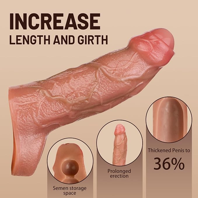Realistic Uncut Penis Sleeve - ToysCenter.Pk